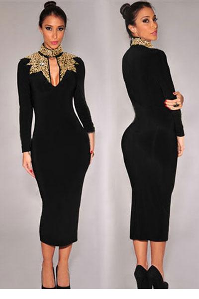 black and gold dresses for women